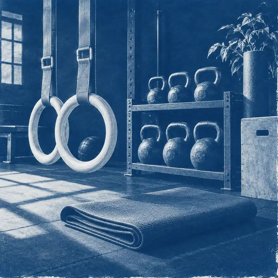 Illustration of fitness businesses equipment and workspace
